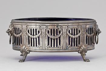 JARDINNIERE. Vitmetall och glas, WMFM, 1900-talets andra hälft.