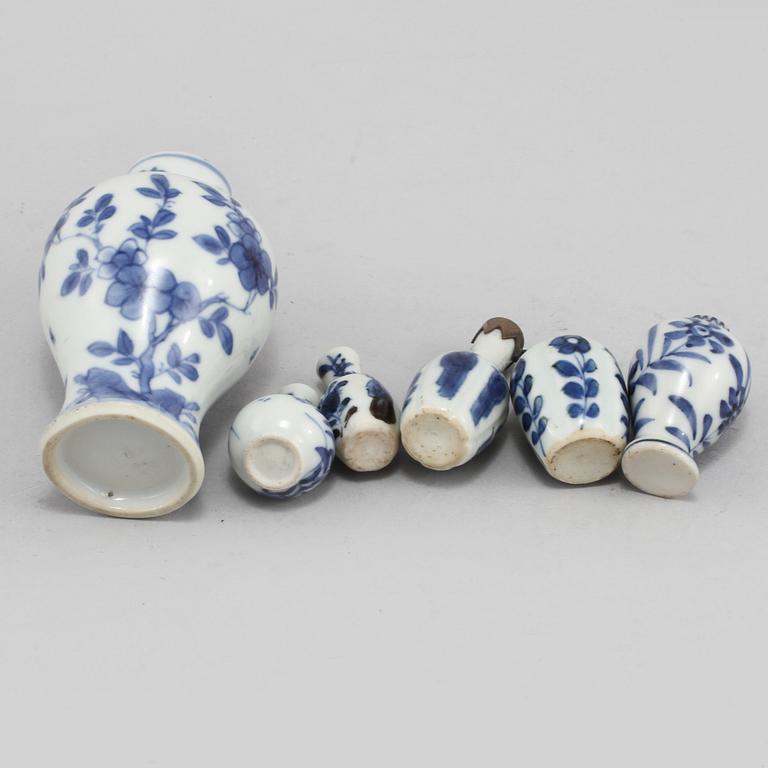 MINIATYRER, 6 st, porslin, Kina, 1800-tal.