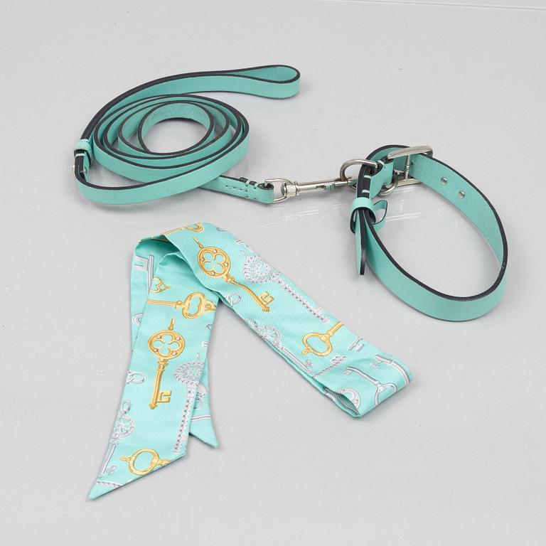 Tiffany & Co, dog collar with scarf.