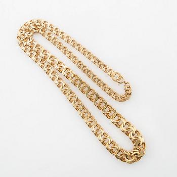 August Mikkov necklace 18K rose gold graduated Bismarck link Stockholm 1962.