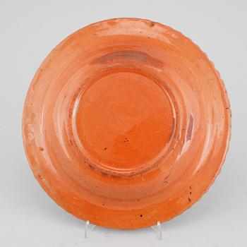 An Swedish ceramic plate, dated 1755.