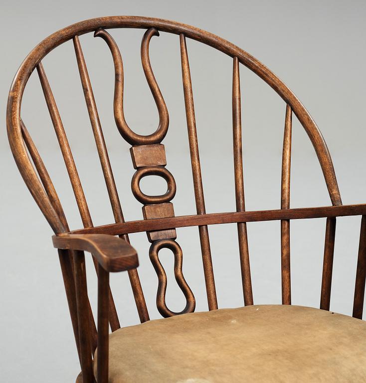 Uno Åhrén, attributed to, a stained birch armchair, for Gemla Diö, Sweden ca 1927.