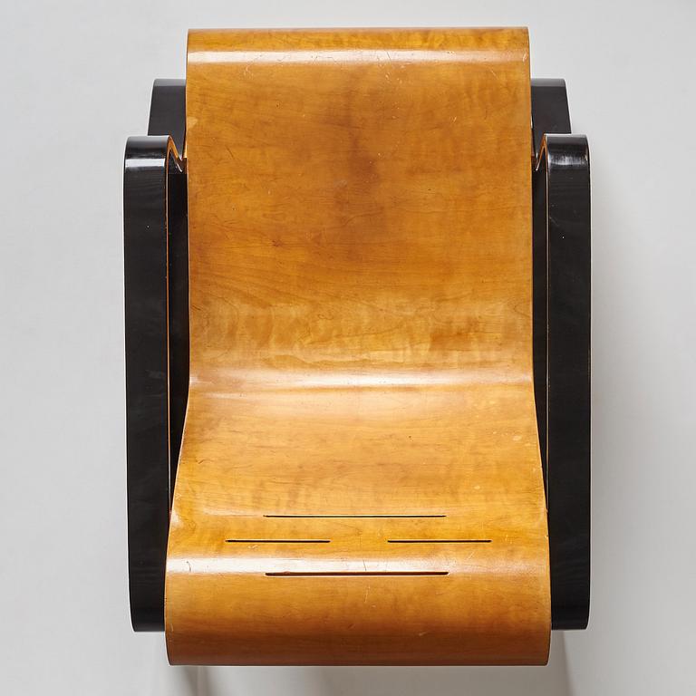 Alvar Aalto, a partly black lacquered birch "Paimio" chair by  O.y Huonekalu-ja Rakennustyötehdas A.B for Artek, Finland 1930-40's.