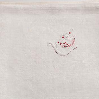 Duk samt 20 servetter, linnedamast, 1900-tal.