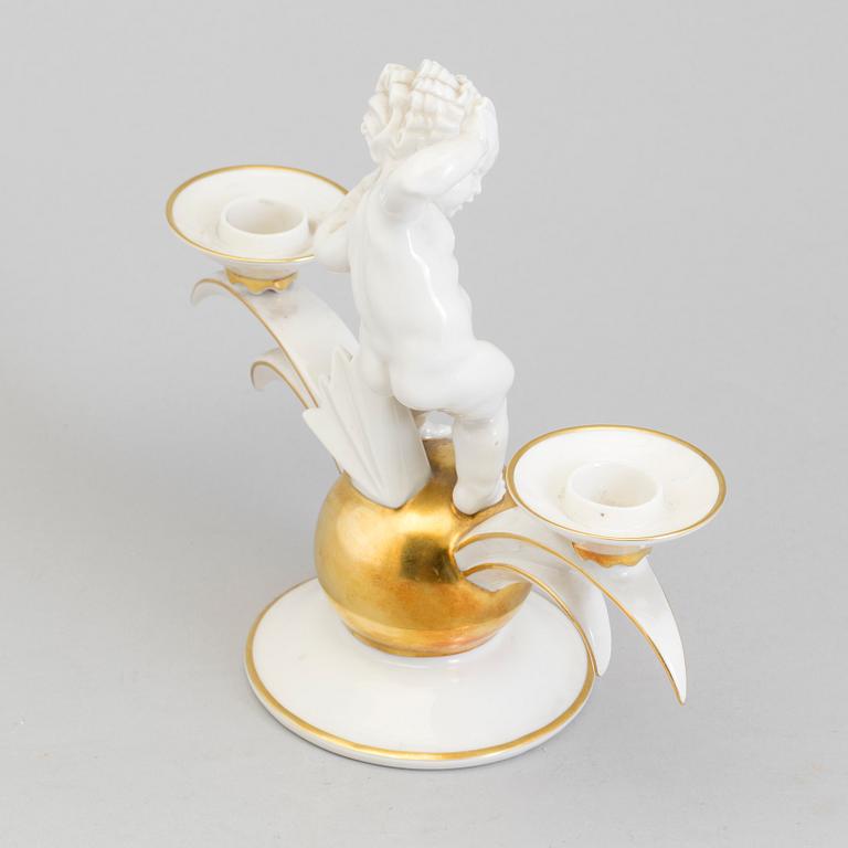 KARL TUTTER, kandelaber, porslin, Hutschenreuther, Tyskland.