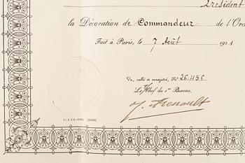 Legion of Honor, France, Commander's cross, in case with document.