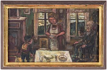 OLLE NORDBERG, olja på pannå, signerad.