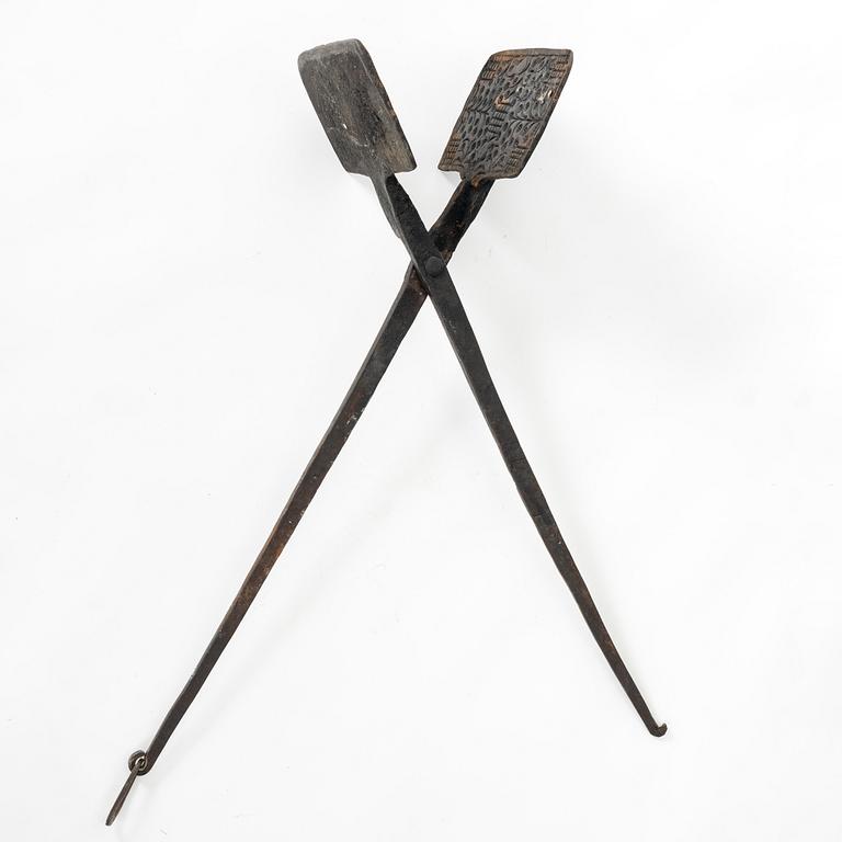 A Swedish waffle iron, 18th century.