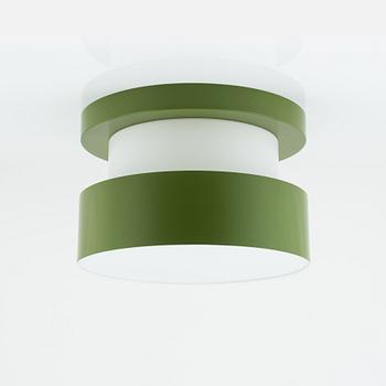 Uno & Östen Kristiansson, a green plastic 'Cylindus' ceiling light, Luxus, Vittsjö.