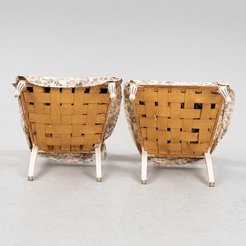 A pair of Gustavian style chairs, late 19th Century.