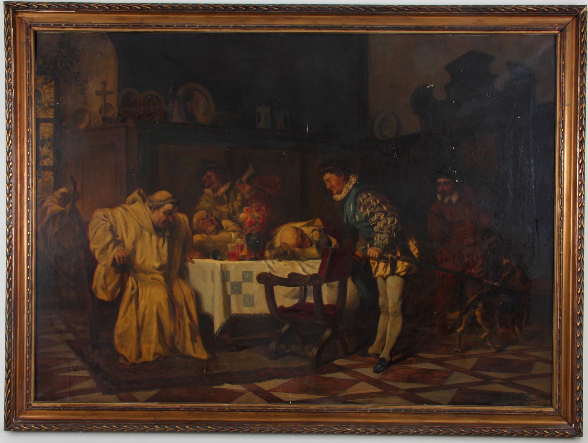 OKÄND KONSTNÄR, olja på duk, copy. Dillis 1881.