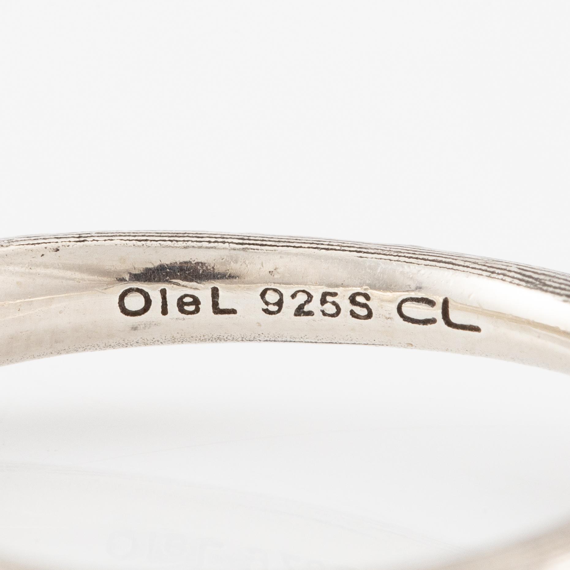 Ole Lynggaard, rings, 2 pcs, silver. With cabochon-cut grey moonstone.