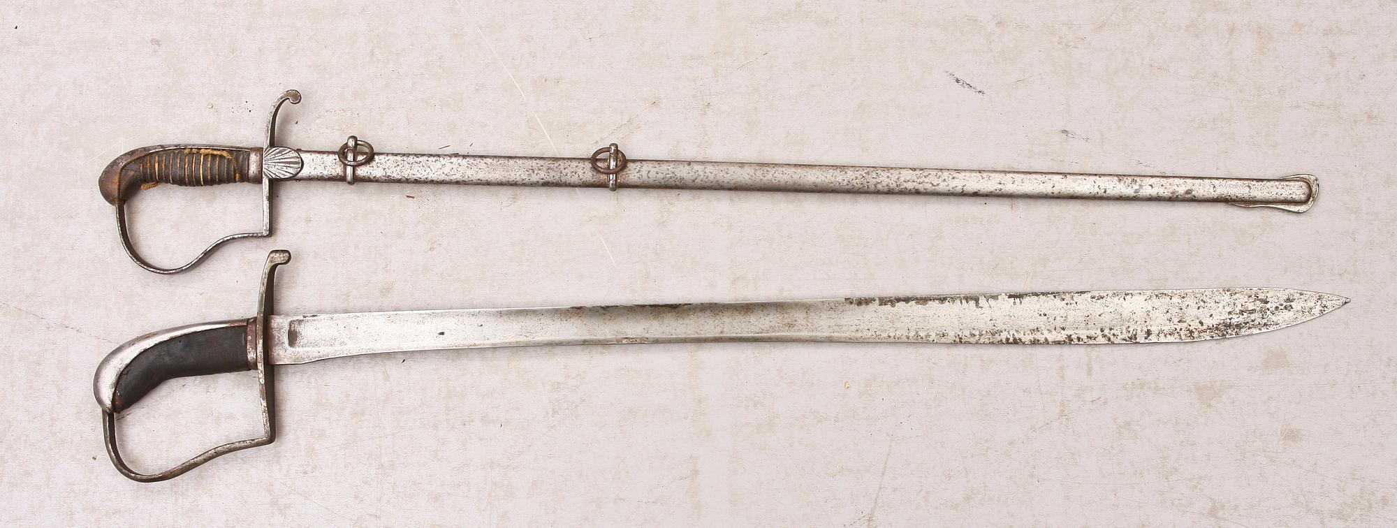 HUGGARE m/1852 för postiljon och VÄRJA, s k släpsabel, trol Sverige 1800-tal.