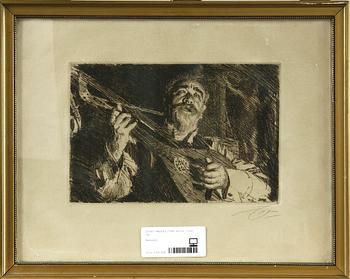 ANDERS ZORN, etsning, sign, utförd 1918.