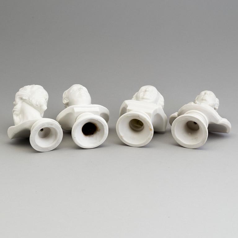 NINE PARIAN BUSTS, Gustafsberg and Rörstrand, ca 1900.