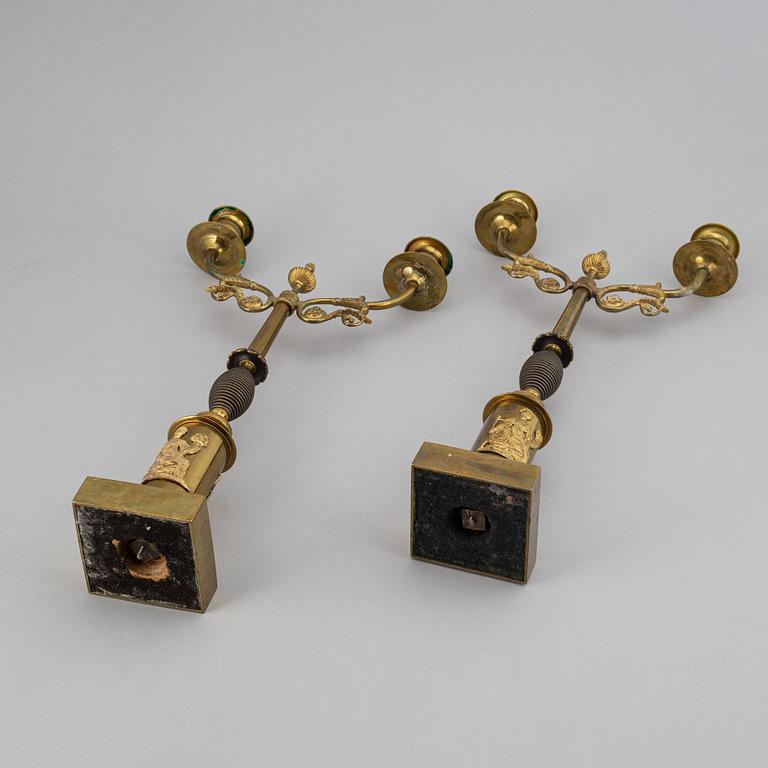 A pair of candelabra, first half of the 19th century.