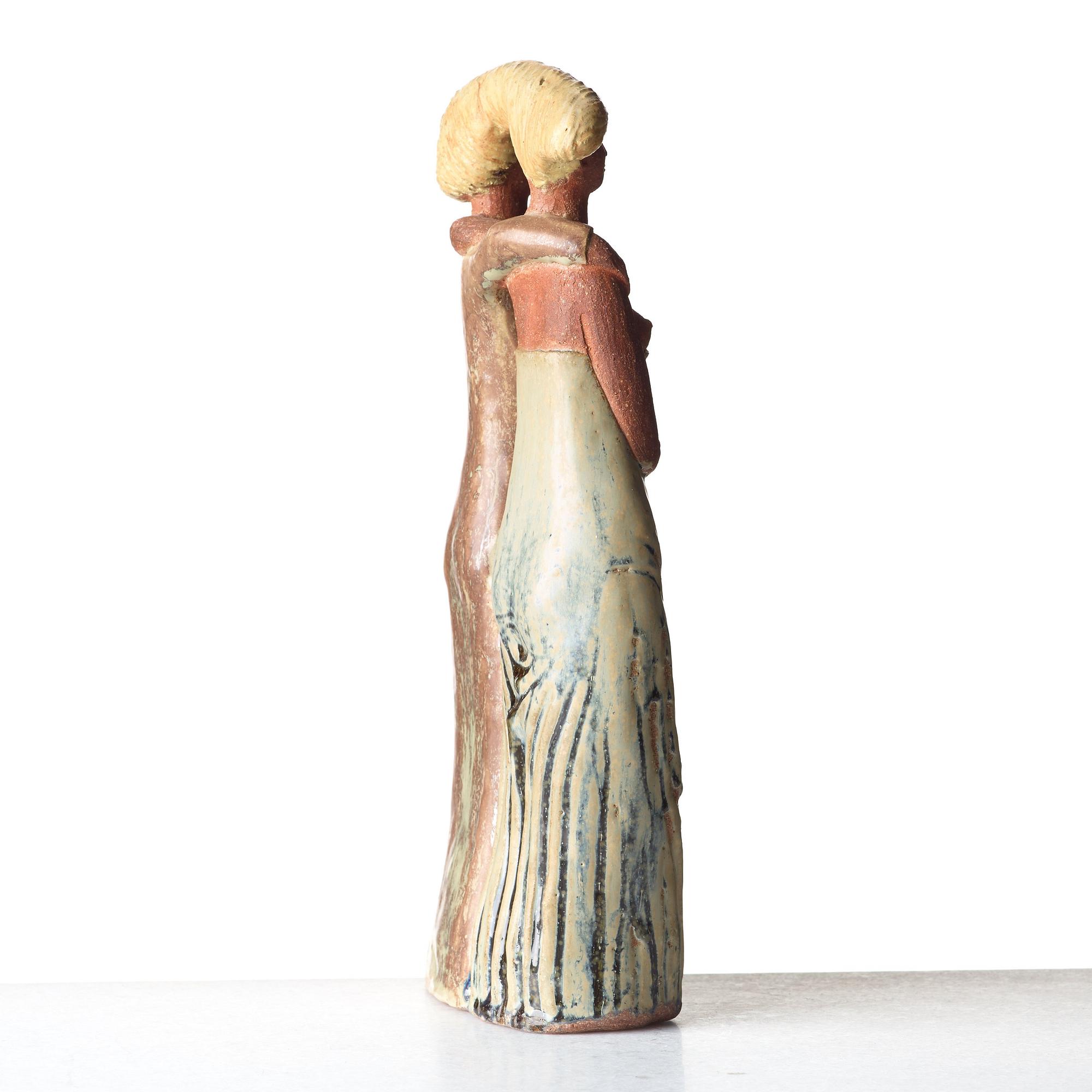 Stig Lindberg, a stoneware sculpture "The Sisters”, Gustavsberg studio, Sweden 1940's.