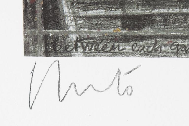 Christo & Jeanne-Claude, colour offset with textile application. Signed Christo in pencil.