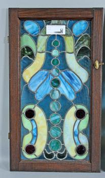 DÖRRAR, 2 st, glas, 1900-talets första hälft.