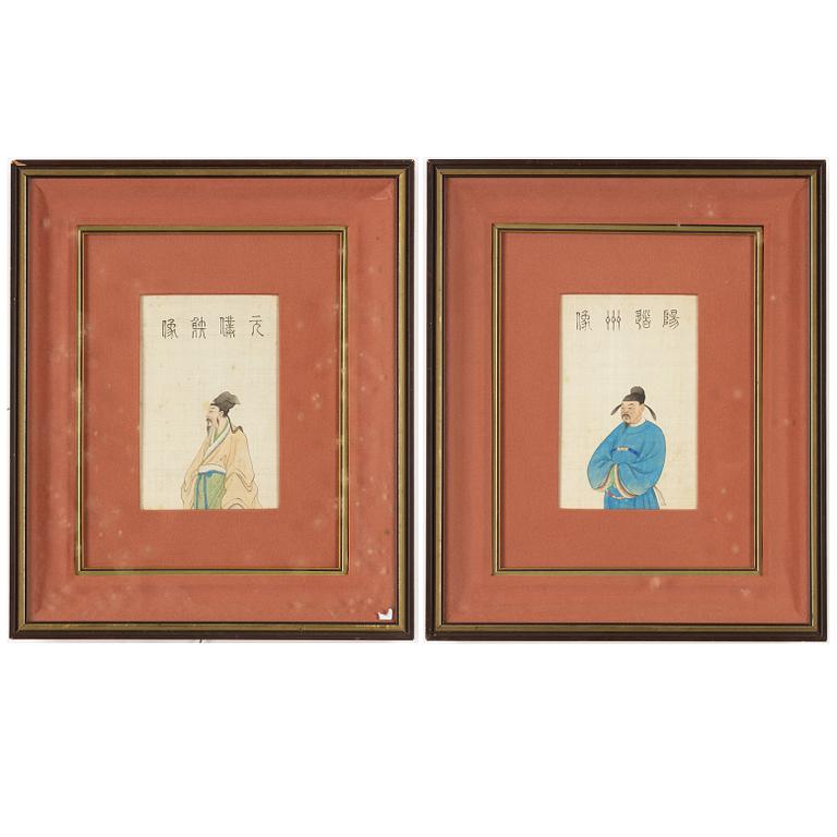 Two Chinese paintings by unidentified artist, 20th century.