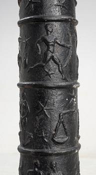 A Johannes Dahl black lacquered cast iron column, Näfveqvarn, Sweden 1920's.