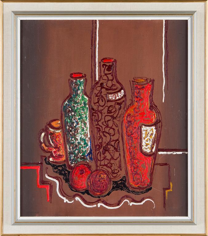 Arvid Broms, Still Life with Bottles.