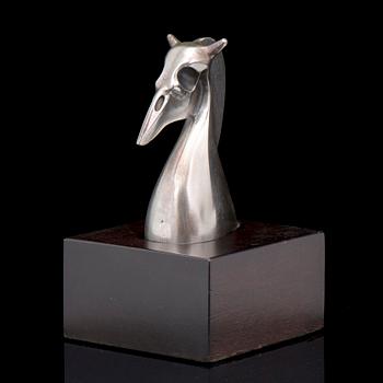 A ZOLTAN POPOVITS CHESS FIGURE, silver. Lapponia 1977.