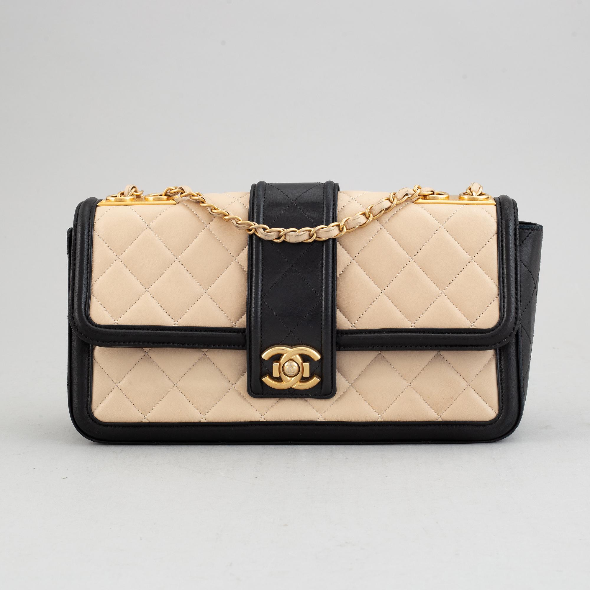 Chanel, a two tone quilted leather 'Flap Bag', 2014-15.