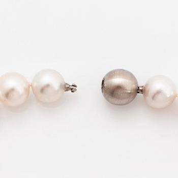 A cultured South Sea pearl necklace.