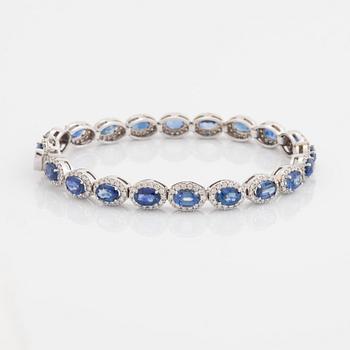 Sapphire and brilliant cut diamond bracelet.