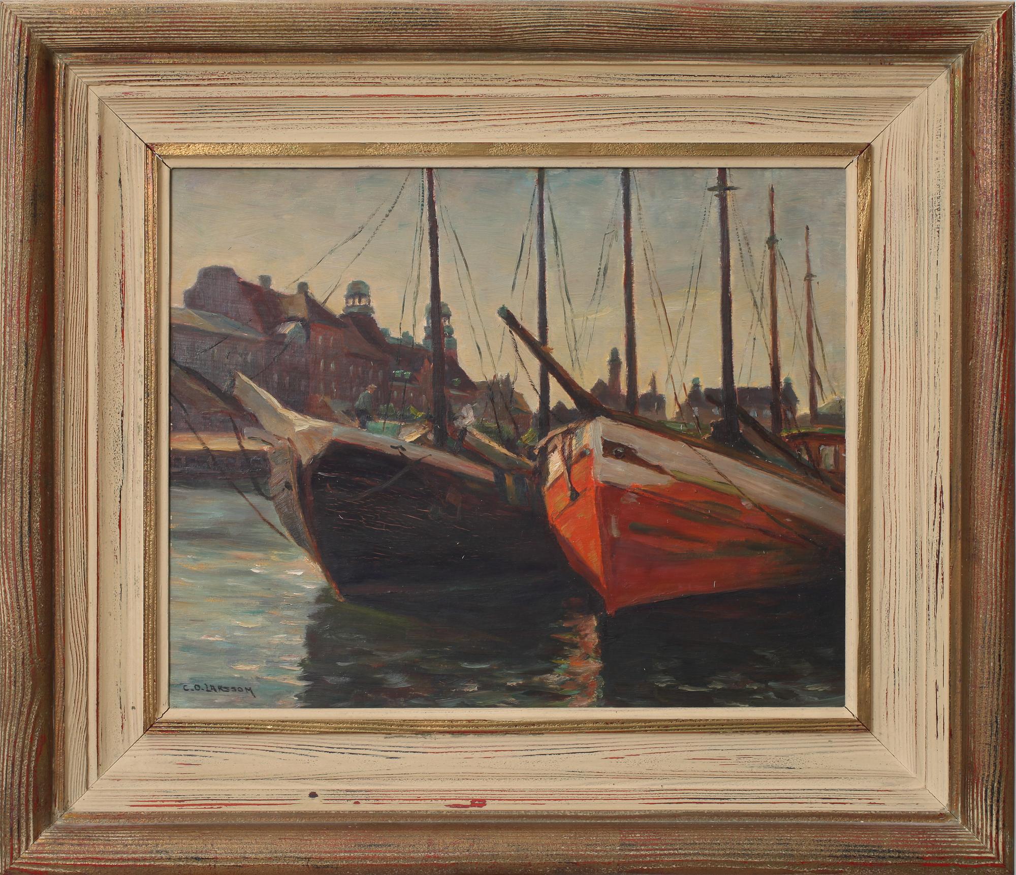 CARL OSCAR LARSSON, olja på pannå, sign.