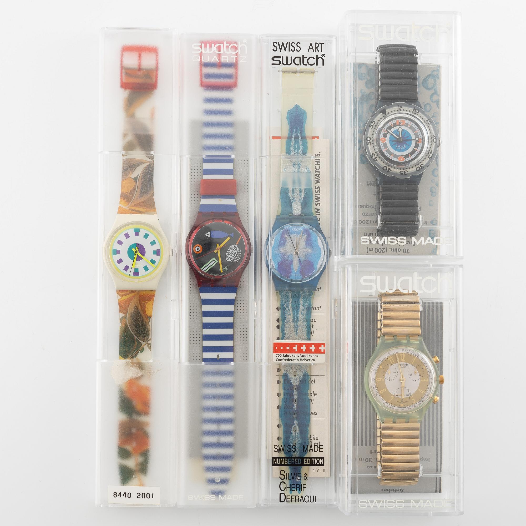 Parti med 17 Swatch-klockor från omkring 1990, "No Reserve".