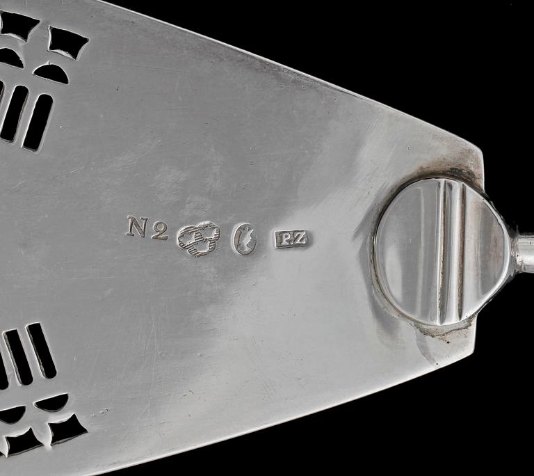 FISKSPADE, silver, Pehr Zethelius, Stockholm 1795. Vikt ca 139 gram.
