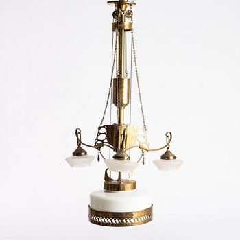 A Jugend brss ceiling lamp, ealry 20th century.