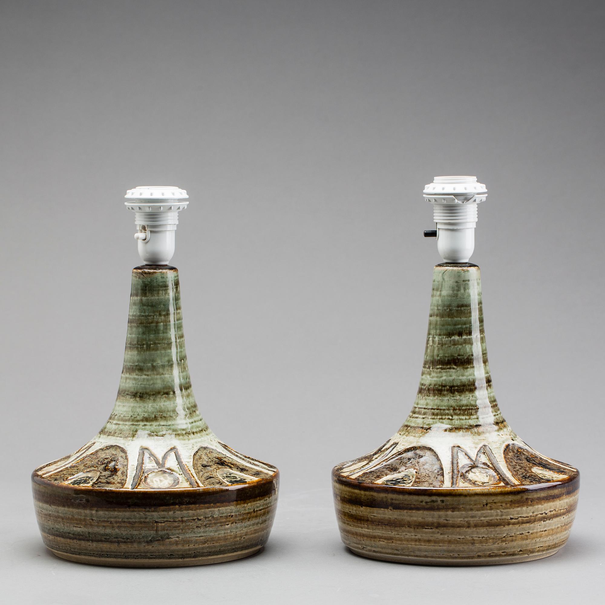 TWO DANISH TABLE LAMPS.