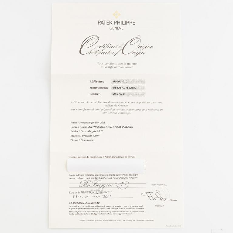 Patek Philippe, Calatrava, ca 2011.