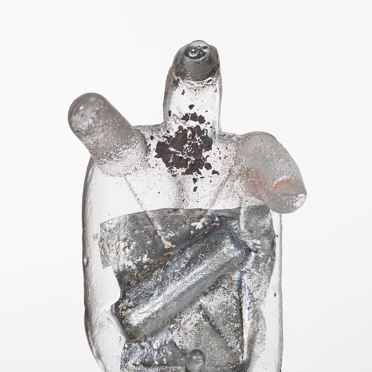 Bertil Vallien, unik väggskulptur, sandgjutet glas, "Idol".