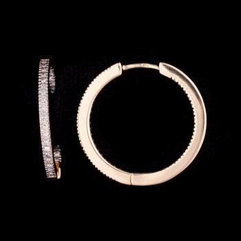 ÖRHÄNGEN, 14K guld, diamanter. Vikt ca 6,8 g.