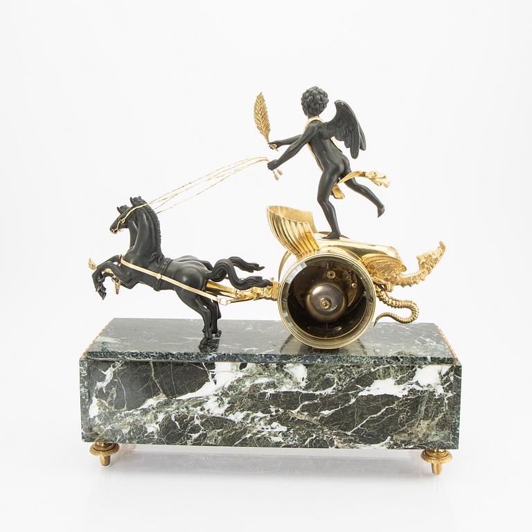 A late Empire table clock mid 1800.