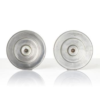 Erik Fleming, a pair of pewter candlesticks, Norrahammars Tenn, 1930.