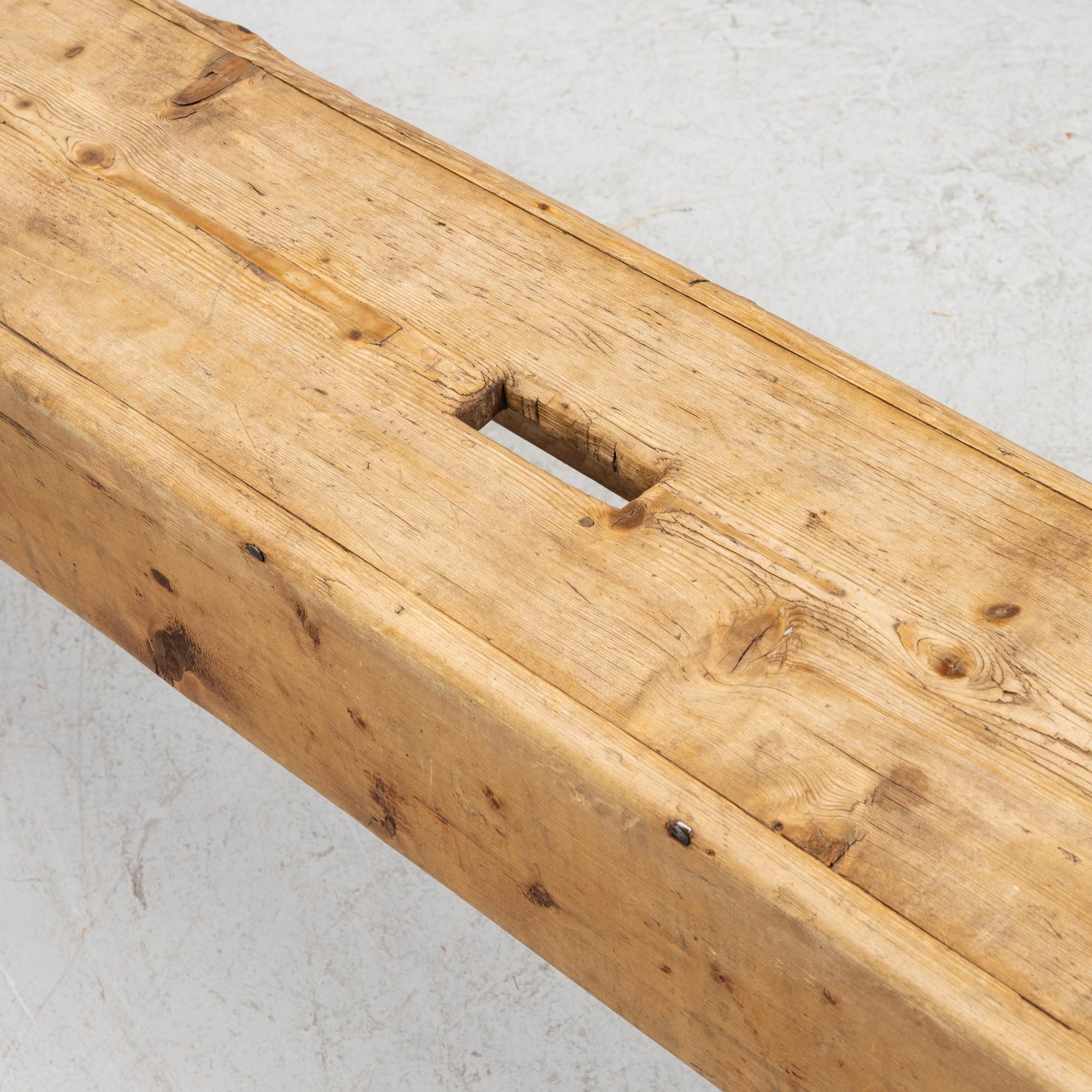 A pinewood bench 18th Century.
