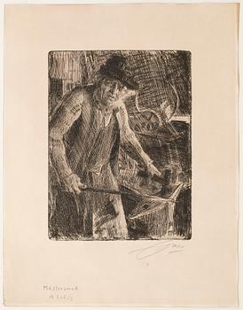 Anders Zorn · ANDERS ZORN, etsning, utförd  1907, signerad med blyerts.
