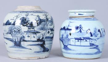 BOJANER, 2 st, porslin, Kina, 1800-tal.