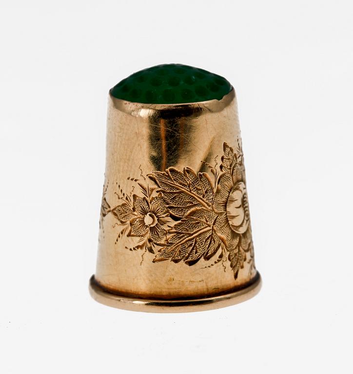 FINGERBORG, guld 18k, CG Hallberg Stockholm 1888.