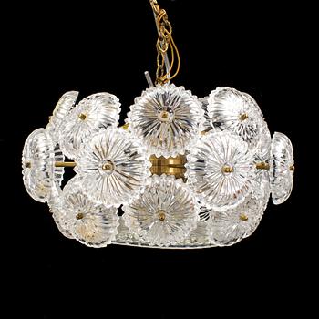 TAKLAMPA, AB Eriksmåla glas, 1900-talets andra hälft. Höjd ca 22 cm.