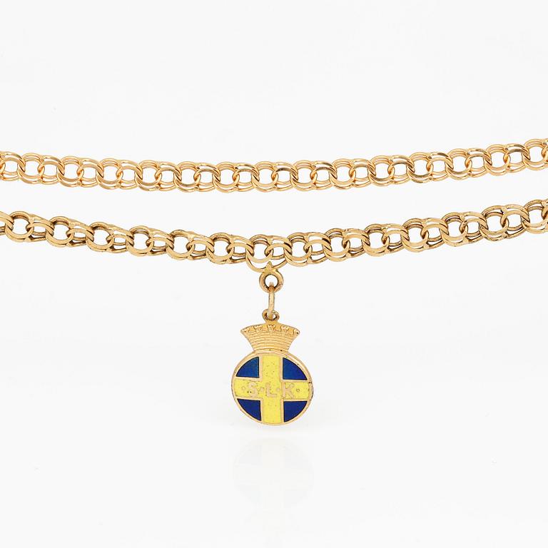 ARMBAND, 2 st, 18K guld, Sverige, andra hälft 1900-tals. Total vikt ca 10,90 g.