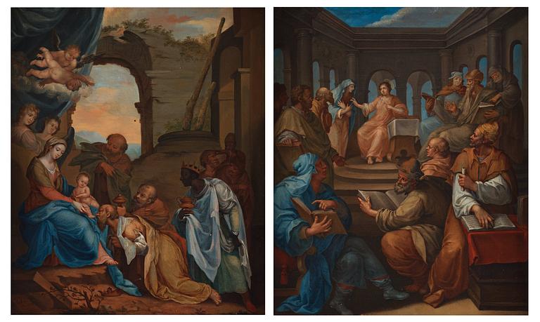 Andreas von Behn, The Adoration of the Magi and Christ among the Doctors, a pair.