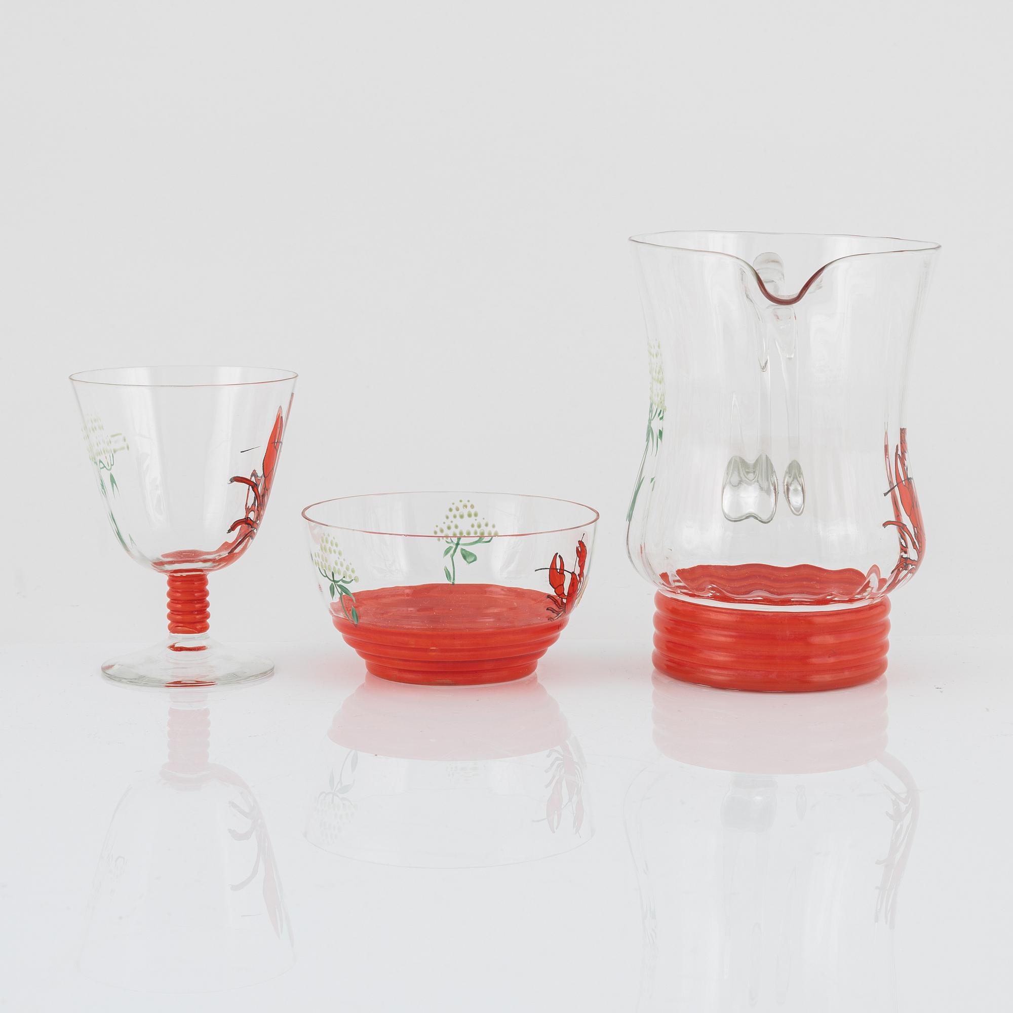 Johansfors glasbruk, a glass service (12 pieces), mid 20th century.