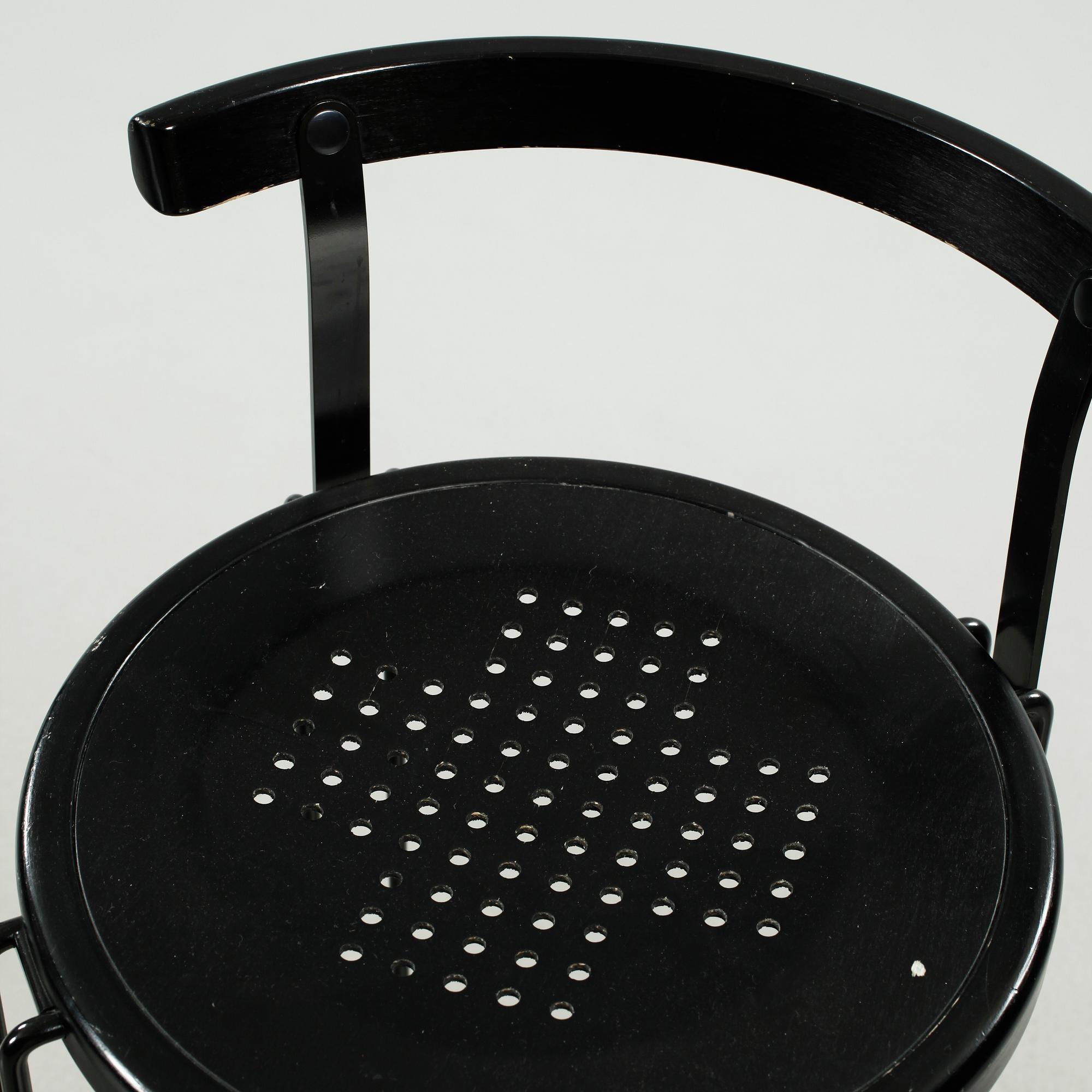 Four "B4-82" bar stools from the Oblado series, designed by Börje Lindau for Blå Station, late 20th century.