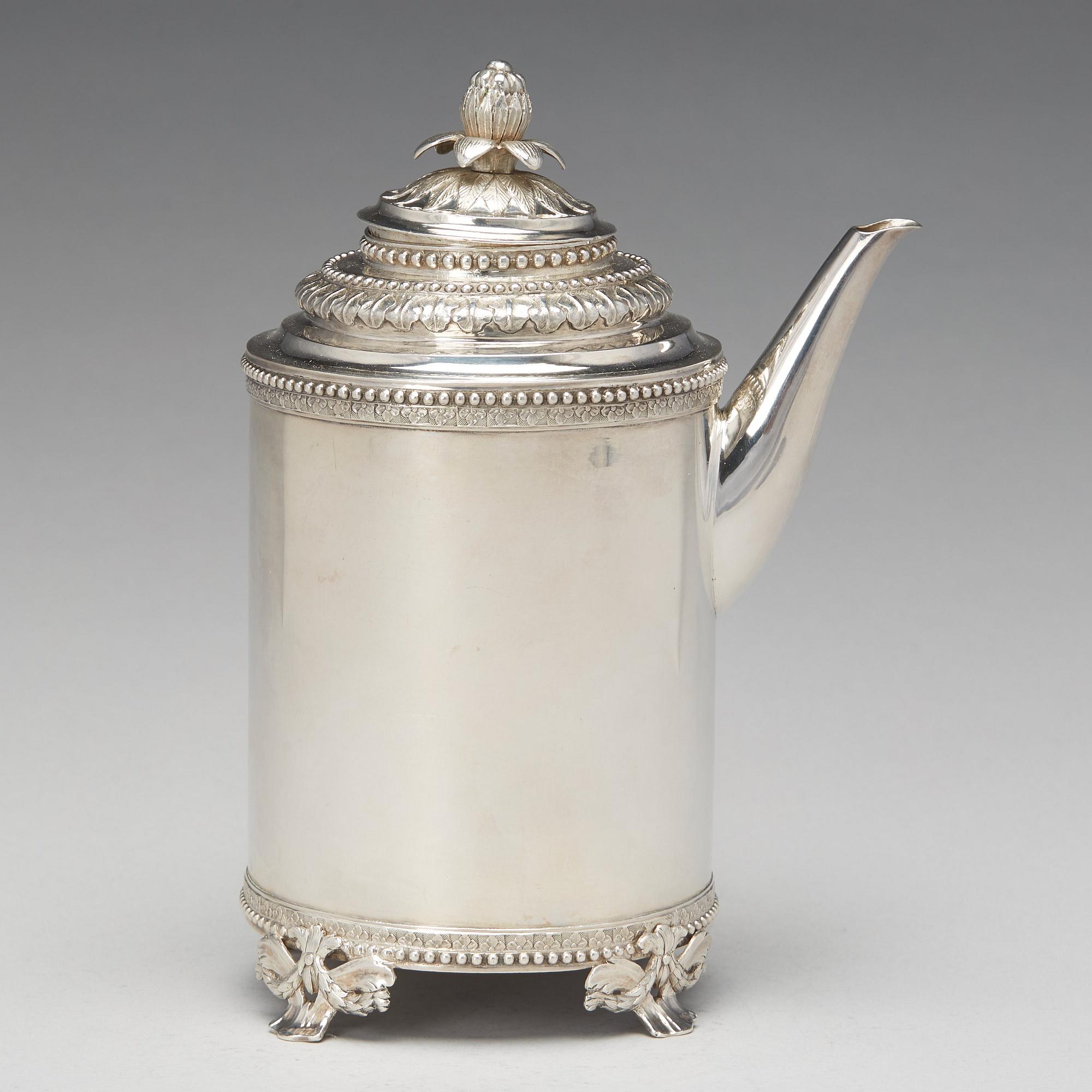 Jöns Granbom, kaffekanna, silver, Stockholm 1785. Gustaviansk.